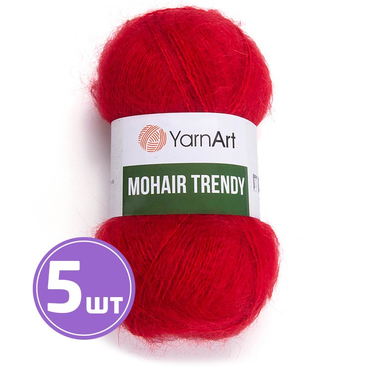 Пряжа YarnArt Mohair trendy (Мохер тренди) (105), кармин, 5 шт. по 100 г