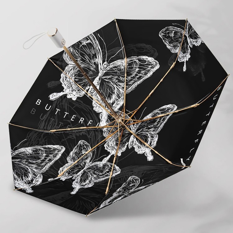 Зонт двусторонний Ночные бабочки, складной, 8 спиц, автомат — картинка 4