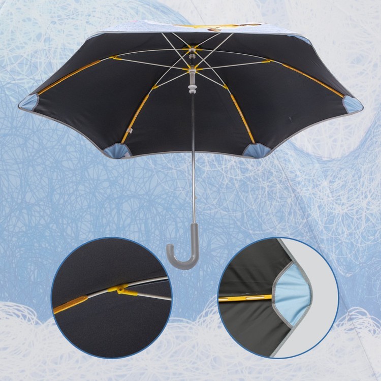 Зонт детский Водное веселье, трость, 6 спиц, механический, антишторм — картинка 4