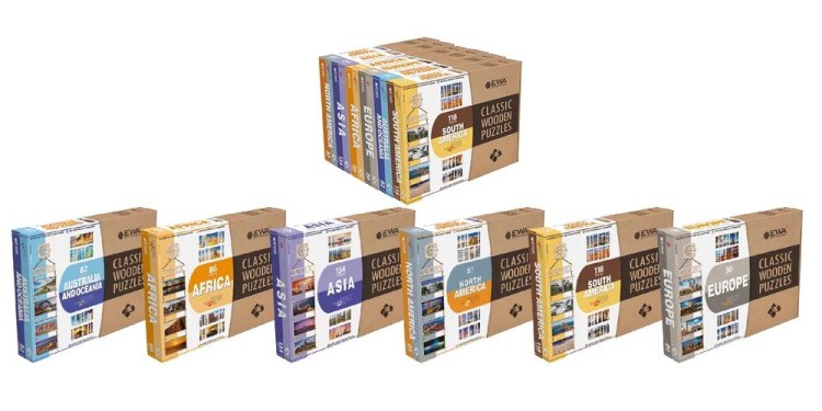 Деревянный пазл, двусторонний «Карта мира. Северная Америка», Eco Wood Art — картинка 8