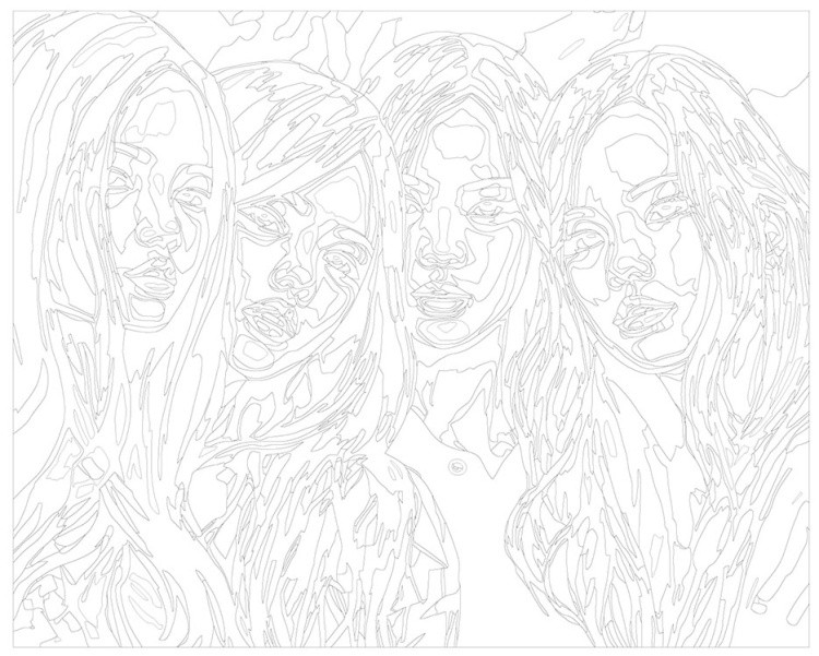 Картина по номерам «Группа BlackPink Блэк Пинк: Джису, Дженни, Роза и Лиса» — картинка 3