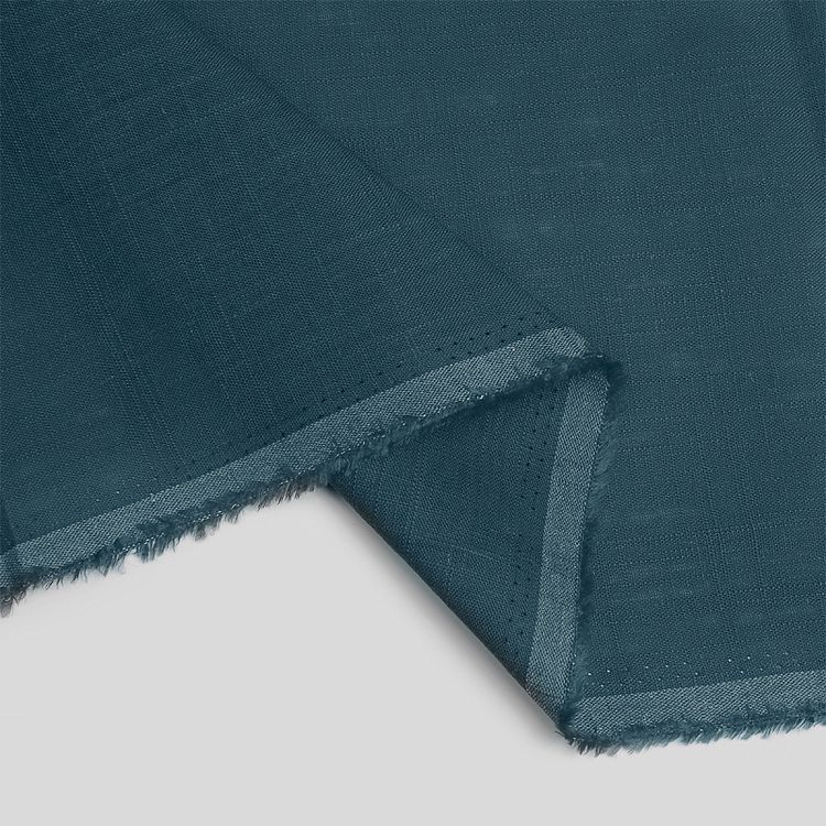 Ткань льняная, 1 м x 140 см, 190 г/м², цвет: джинса, TBY — картинка 4