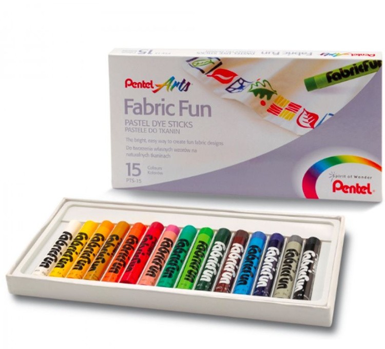 Пастель мелки для ткани Pentel FabricFun Pastels, 15 цв.