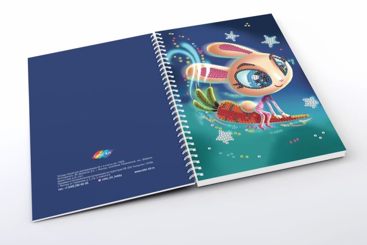 Алмазная мозаика - тетрадь «Кролик-космонавт» — картинка 5