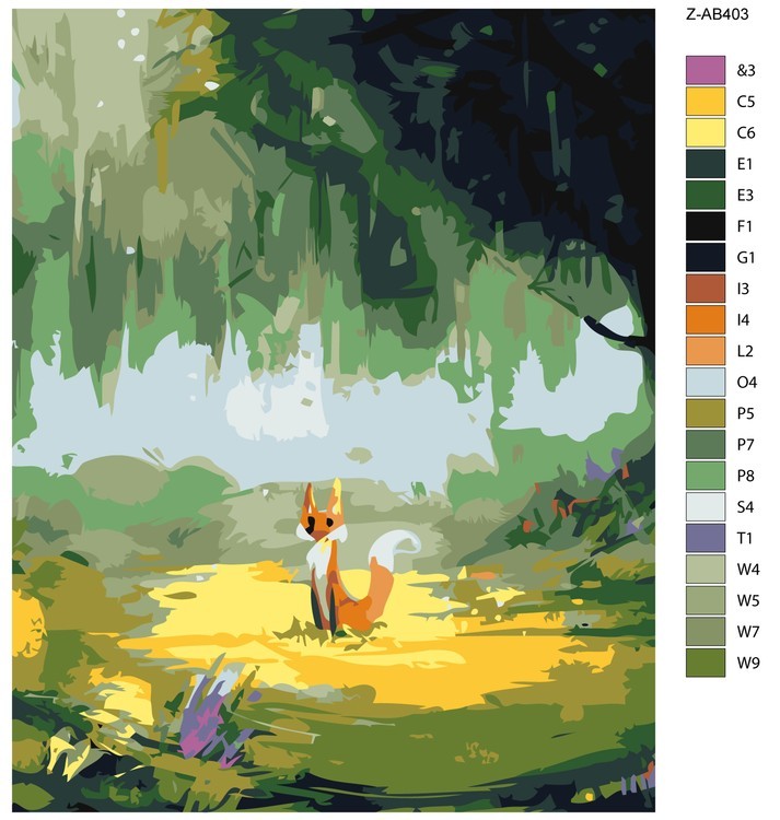 Картина по номерам «Лисенок на поляне» — картинка 2