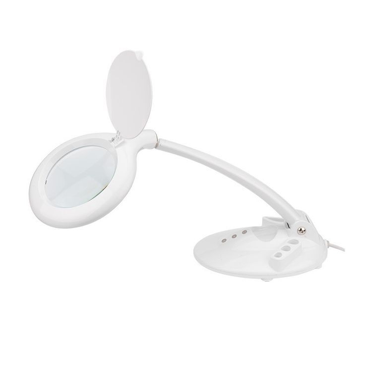 Лупа настольная 3D с подсветкой 60 LED, сенсорная регулировка яркости, VISAGISTE, белая, REXANT — картинка 2