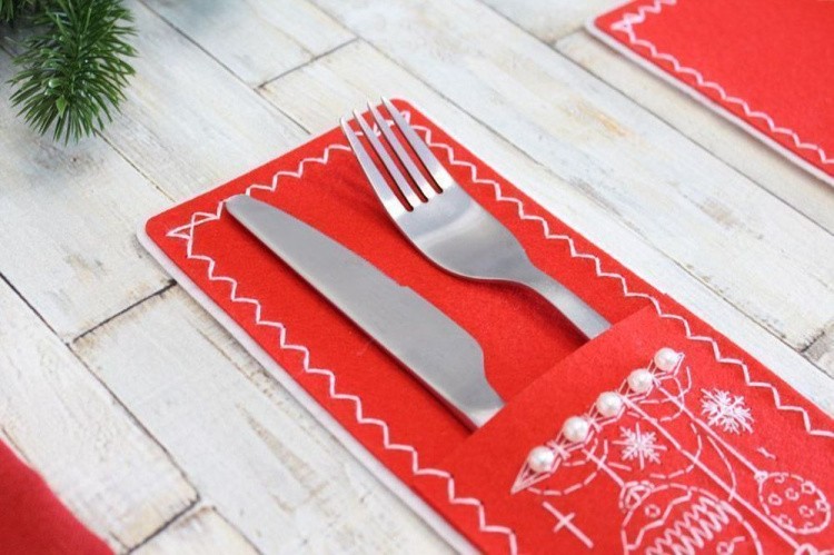 Набор для вышивания «Новогодние узоры. Набор для сортировки приборов. 4 шт.» — картинка 4