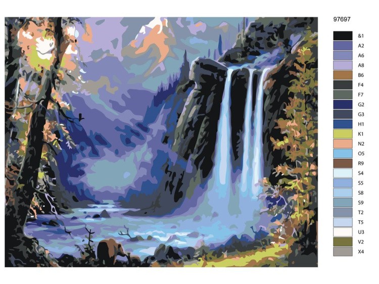 Картина по номерам «Горный водопад» — картинка 2