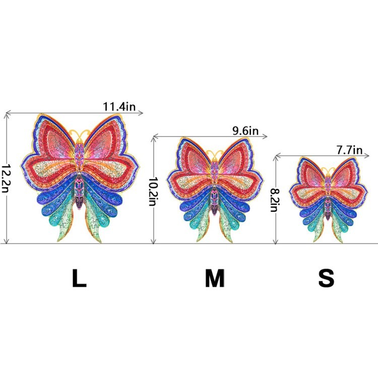 Деревянные пазлы «Разноцветная Бабочка L», Woodbests — картинка 3