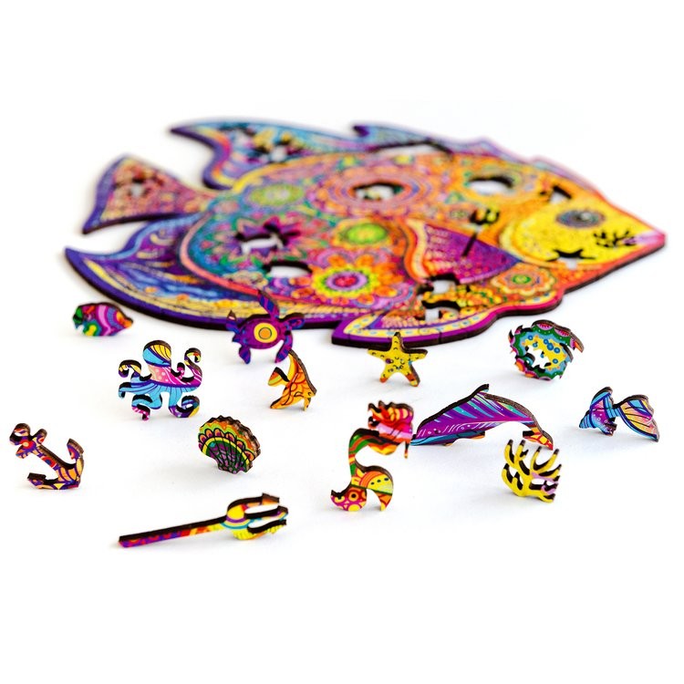 Деревянный пазл Unidragon «Сияющая Рыбка», размер King size (А3) — картинка 4