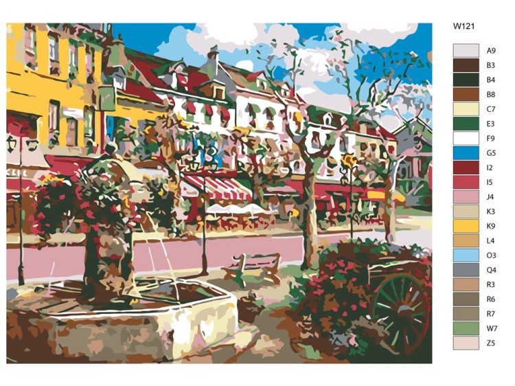 Картина по номерам «Европейский городок» — картинка 2