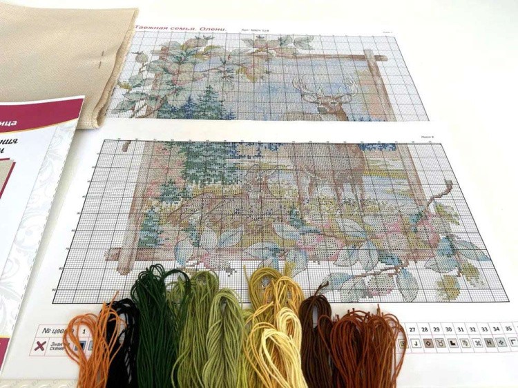 Набор для вышивания «Таежная семья. Олени» — картинка 4