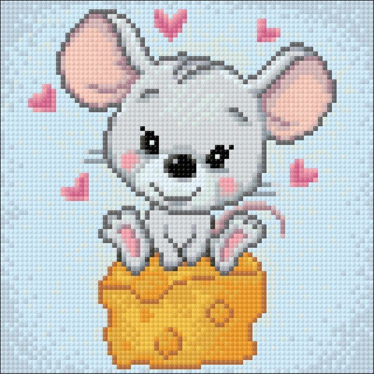 Алмазная вышивка «Мышонок на сыре» — картинка 2