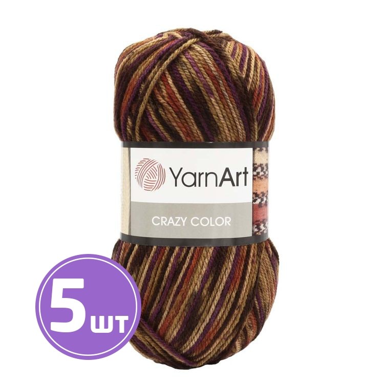 Пряжа YarnArt Crazy Color (155), мультиколор, 5 шт. по 100 г