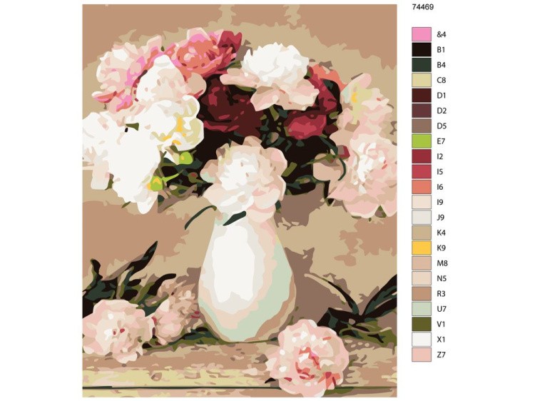 Картина по номерам «Ваза с цветами» — картинка 2