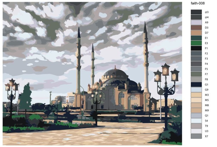 Картина по номерам «Мечеть Сердце Чечни 3» — картинка 2