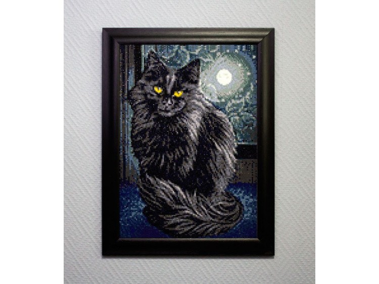 Алмазная вышивка «Черная кошка» — картинка 3