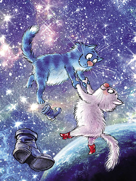 Картина по номерам «Коты в космосе»