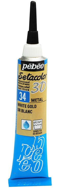 Контур по ткани «металлик» Setacolor 3D PEBEO, цвет: под белое золото, 20 мл