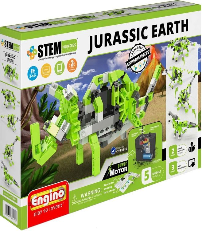 Конструктор Engino STEM Heroes. 5 моделей с мотором. Земля Юрского периода
 — картинка 4