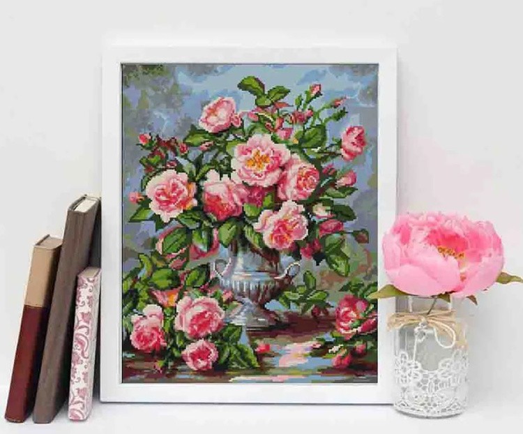 Алмазная вышивка «Букет нежных роз» — картинка 3