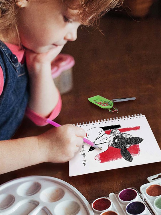 Алмазная мозаика - тетрадь «Секси зайка», клетка 48 листов — картинка 3