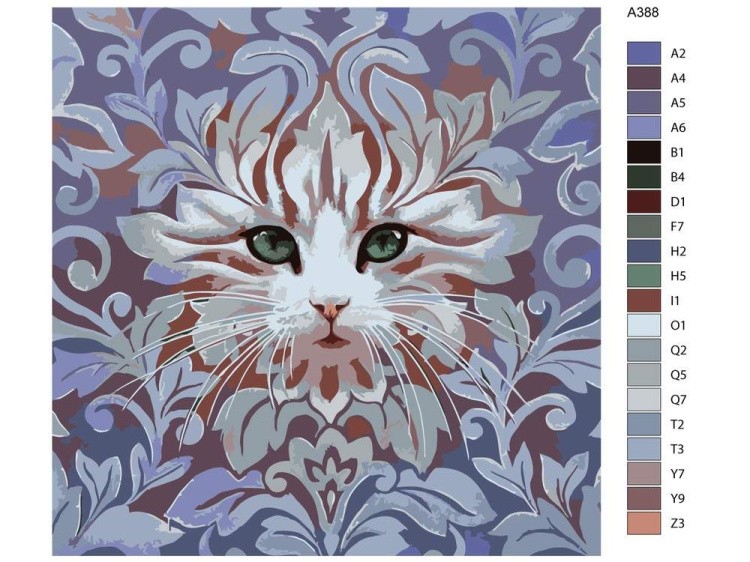 Картина по номерам «Котенок в узорах» — картинка 2