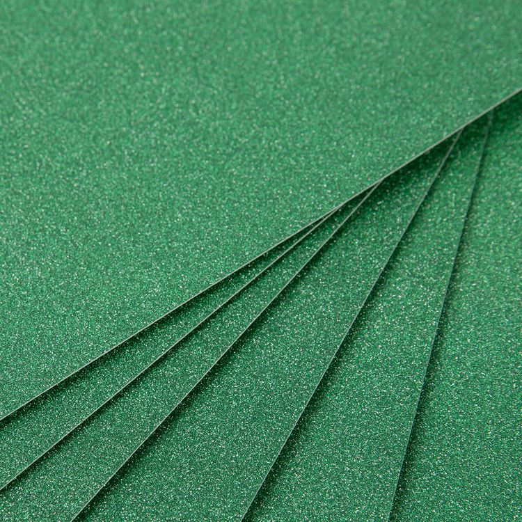 Бумага цветная, глиттерная, 250 г/м2, А4 (21х29,7 см), 10 шт., цвет: зеленый, Vista-Artista — картинка 3