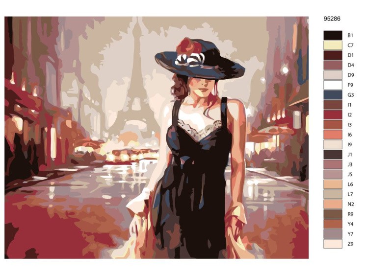 Картина по номерам «Парижанка» — картинка 2