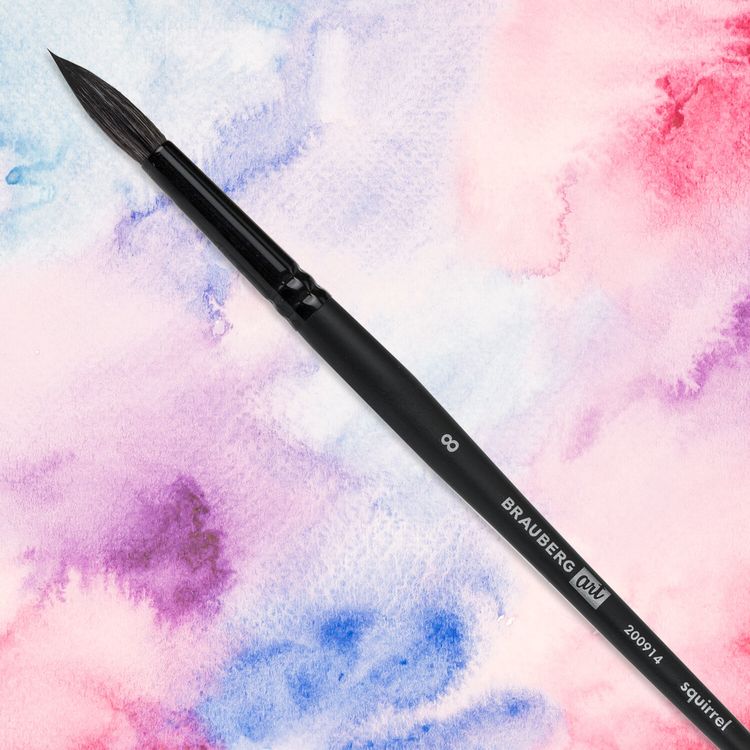 Кисть художественная профессиональная Art Classic, белка, круглая, № 8, короткая ручка, Brauberg — картинка 5