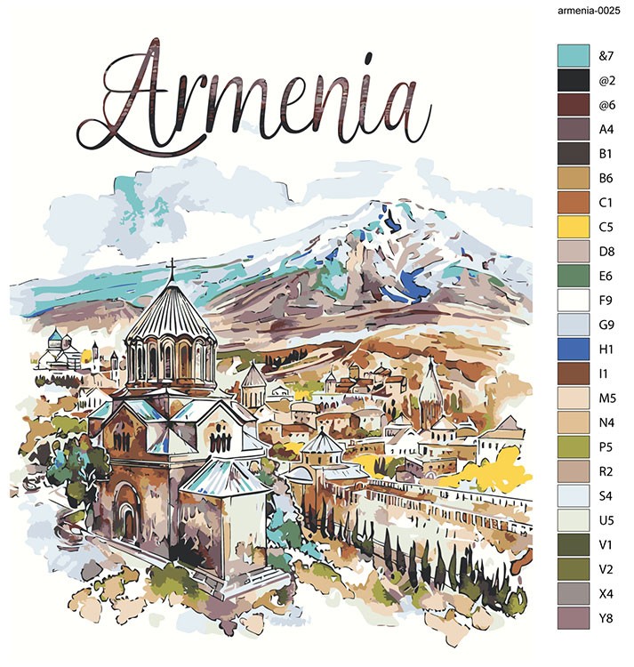Картина по номерам «Армения: монастыри, гора Арарат 40x50» — картинка 2
