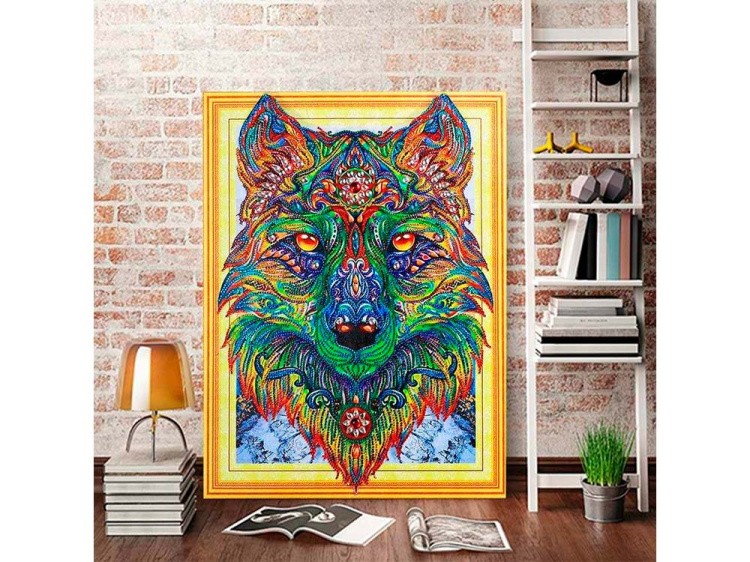 Алмазная вышивка 5D «Зеленый волк» — картинка 6