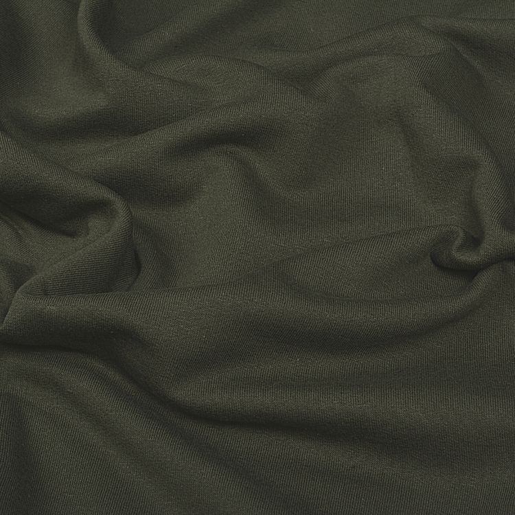 Ткань трикотаж Футер 2х нитка, опененд, 10 м x 200 см, 190 г/м², цвет: хаки, TBY — картинка 2