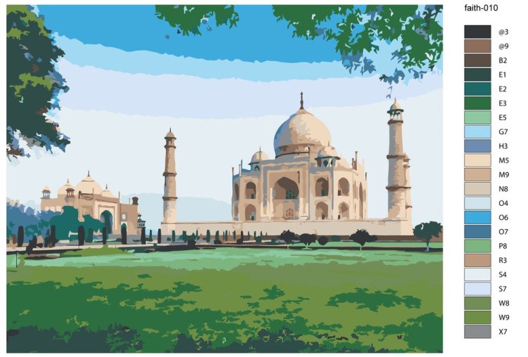 Картина по номерам «Тадж-Махал 2» — картинка 2