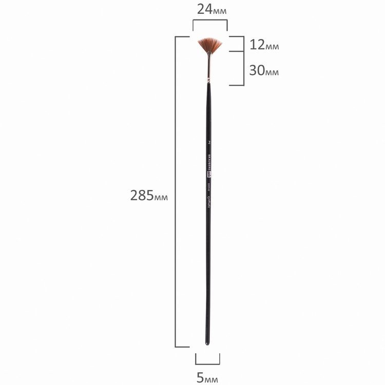 Кисть художественная профессиональная Art Classic, синтетика мягкая, веерная, № 2, длинная ручка, Brauberg — картинка 5