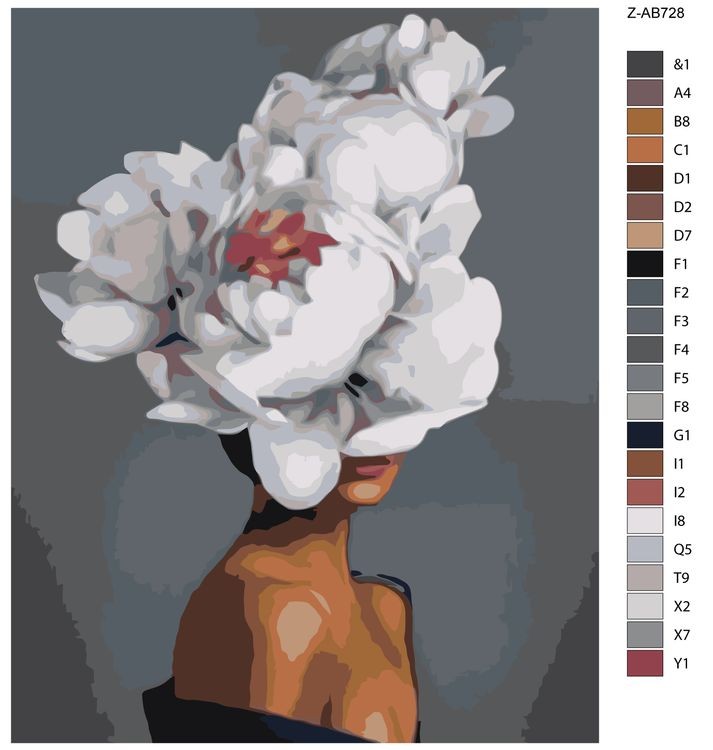 Картина по номерам «Девушка в цветах» — картинка 2