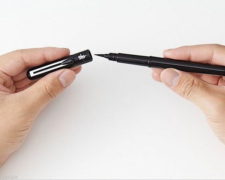 Ручка-кисть Brush Pen для каллиграфии, с двумя сменными чернилами, Pentel — картинка 2