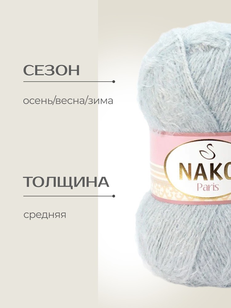 Пряжа NAKO PARIS (Нако Париж), (10914), северная капля, 5 шт. по 100 г — картинка 2