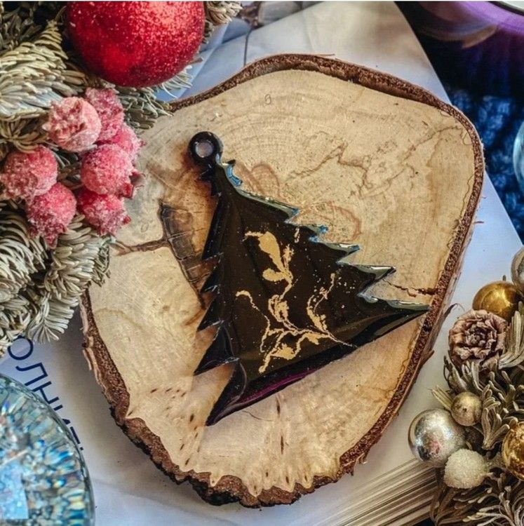 Елочная игрушка Елочка №5 - Силиконовый молд, ResinArt — картинка 4