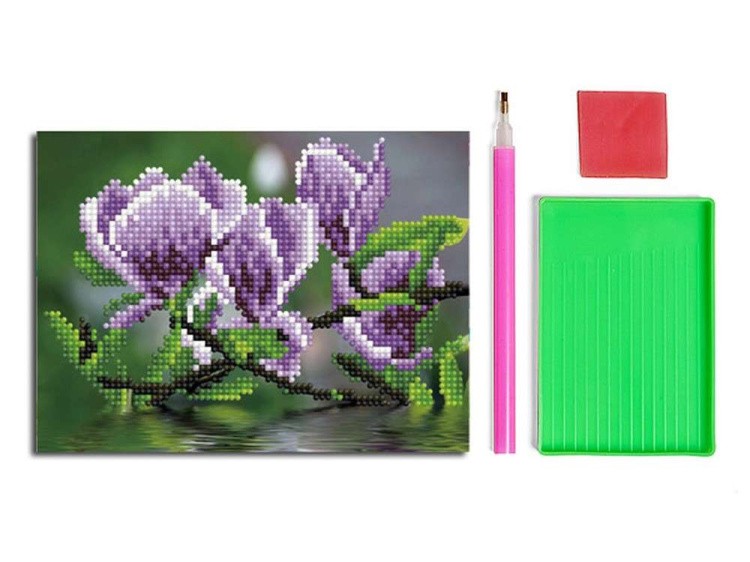 Алмазная вышивка-открытка «Магнолия над водой» — картинка 2