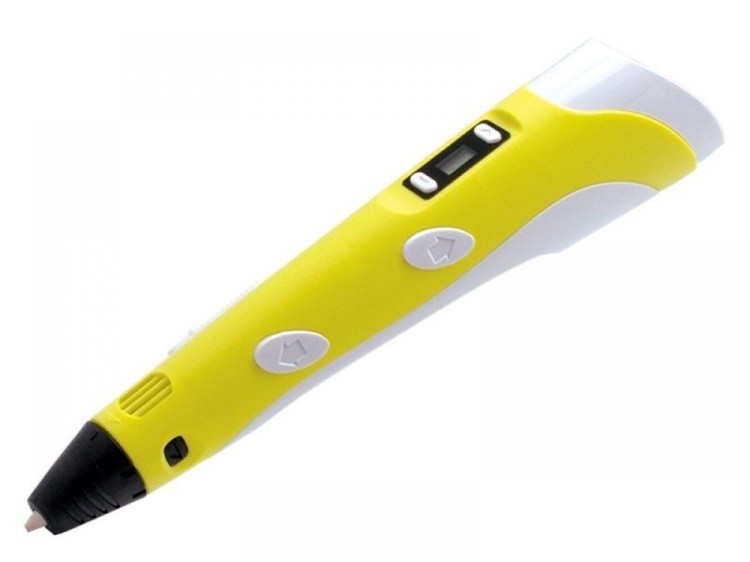 3D ручка SUPER 3D PEN-2 PLUS (трафареты+коврик), желтая