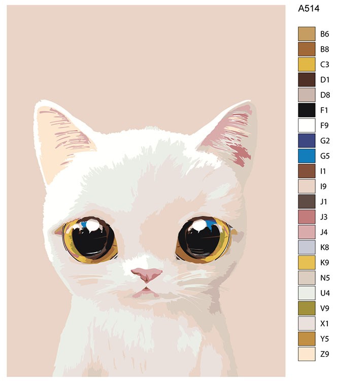 Картина по номерам «Кошечка Снежинка» — картинка 2