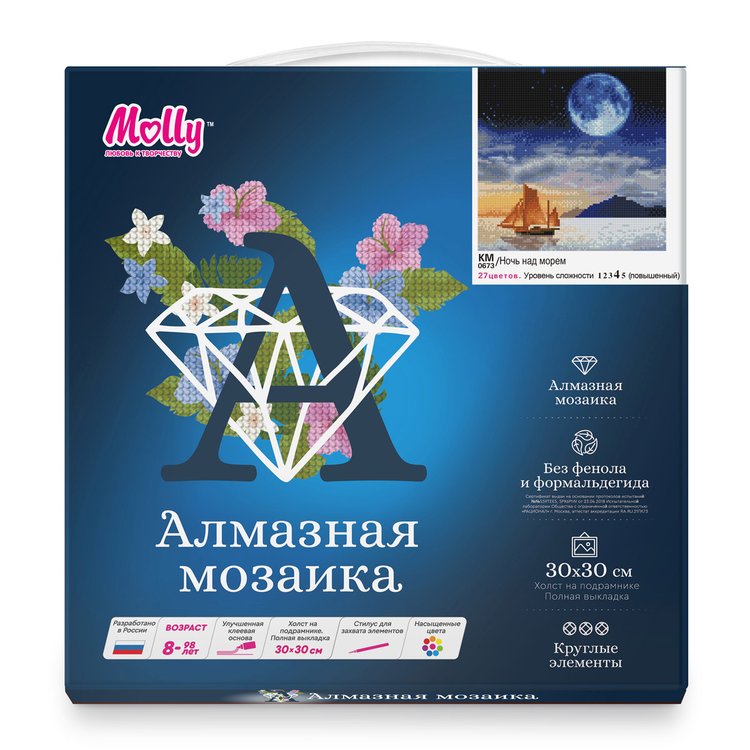 Алмазная вышивка «Ночь над морем» — картинка 2