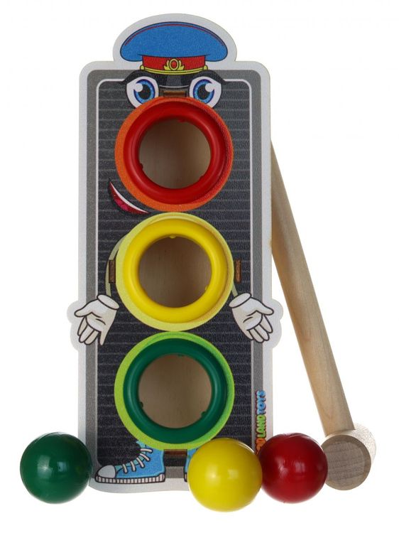 Стучалка цветная «Светофор», 3 отверстия — картинка 2