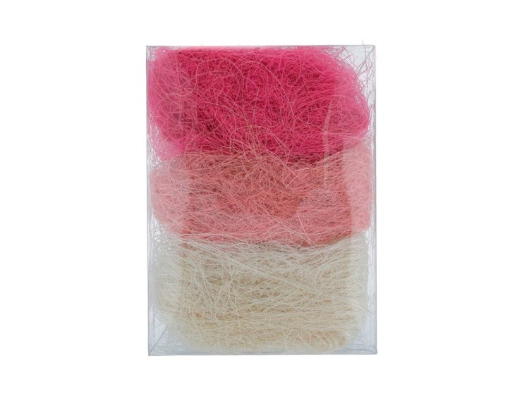 Сизалевое волокно MIX, цвет: 01 белый/светло-розовый/розовый 30 г, Blumentag