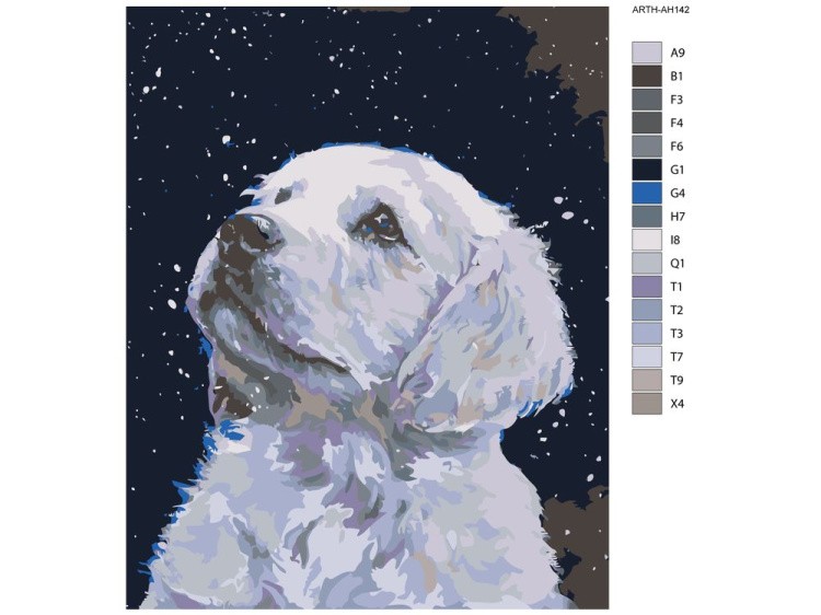 Картина по номерам «Белый пёс» — картинка 2