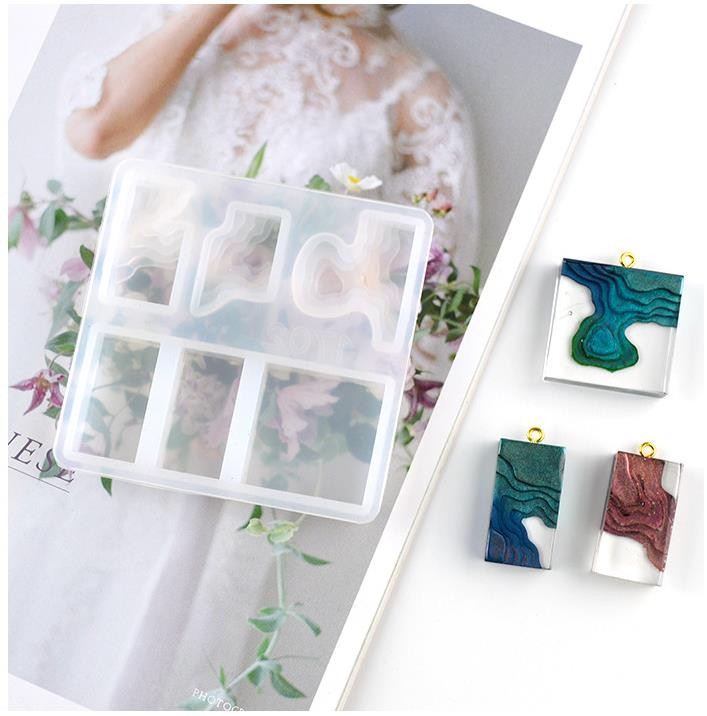 Силиконовый молд - Подвеска и сережки №4, 8х8 см — картинка 3