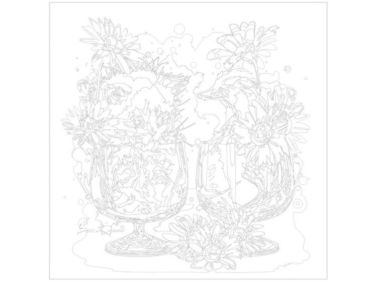 Картина по номерам «Котёнок в бокале» — картинка 3