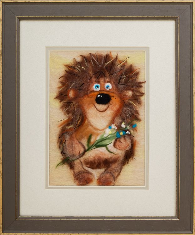 Картина шерстью «Добрый ежик» — картинка 2