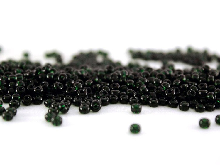 Бисер Чехия круглый 311-19001 4 мм 06/0, 50 г, цвет: 50290 темно-зеленый — картинка 2
